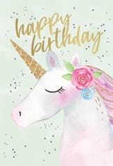 Happy Unicorn - Tarjeta De Cumpleaños